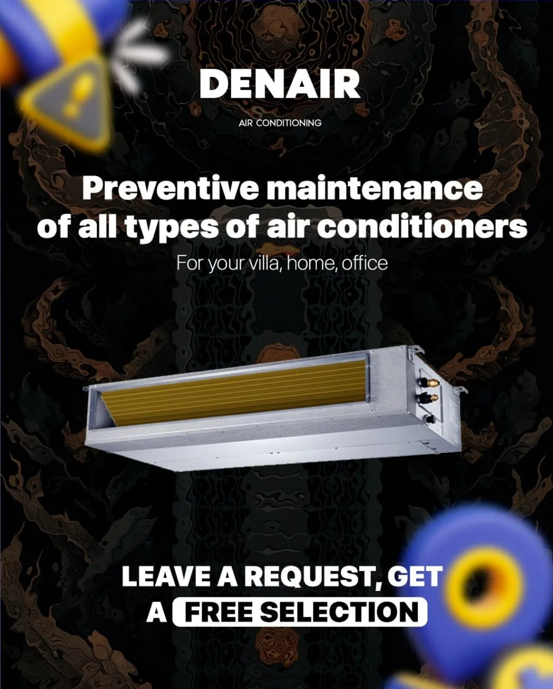 Denair профилактическое обслуживание и сервис кондиционеров для дома, виллы и офиса в Дубае